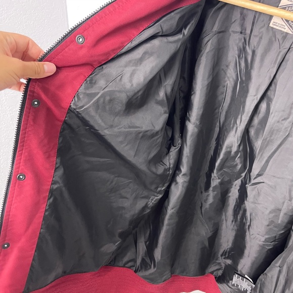 Dravus Mens Red Charcoal Color block Windbreaker Bomber Style Jacket - Picture 9 of 11